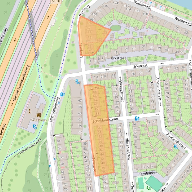 Kaart van postcodegebied 1025RV.