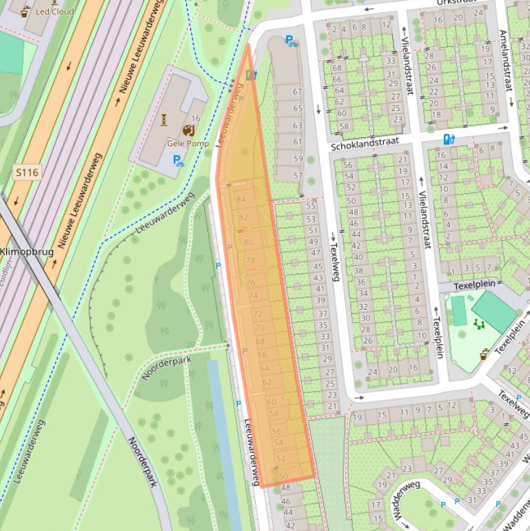 Kaart van postcodegebied 1025RX.