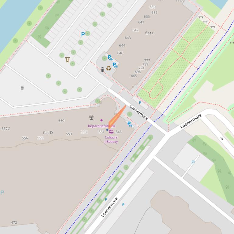 Kaart van postcodegebied 1025TS.