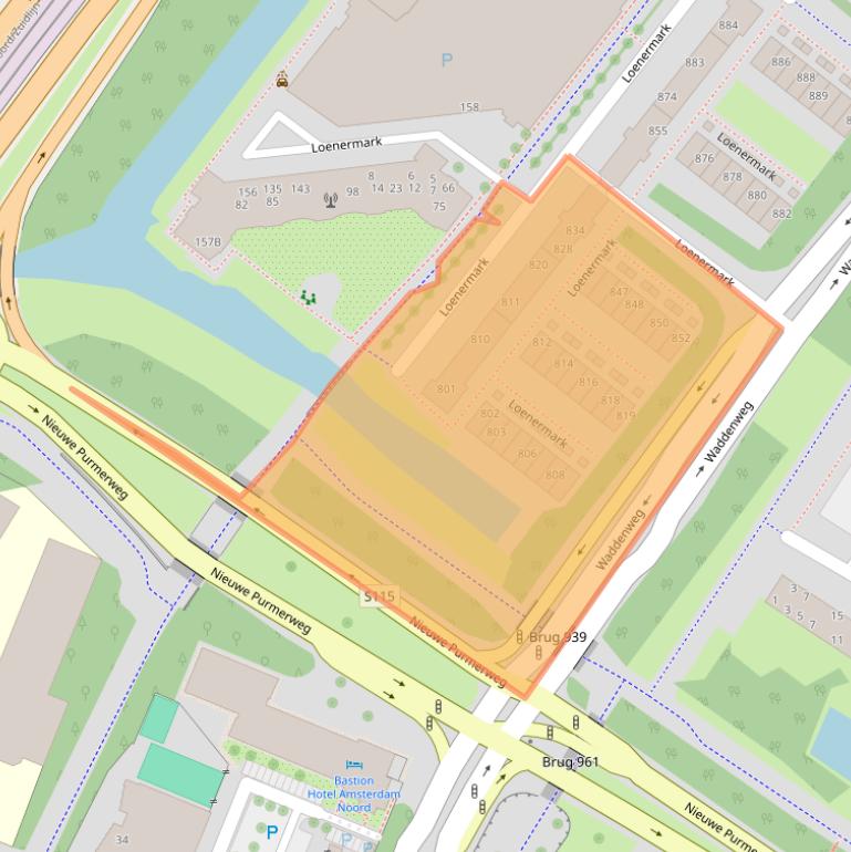 Kaart van postcodegebied 1025VN.