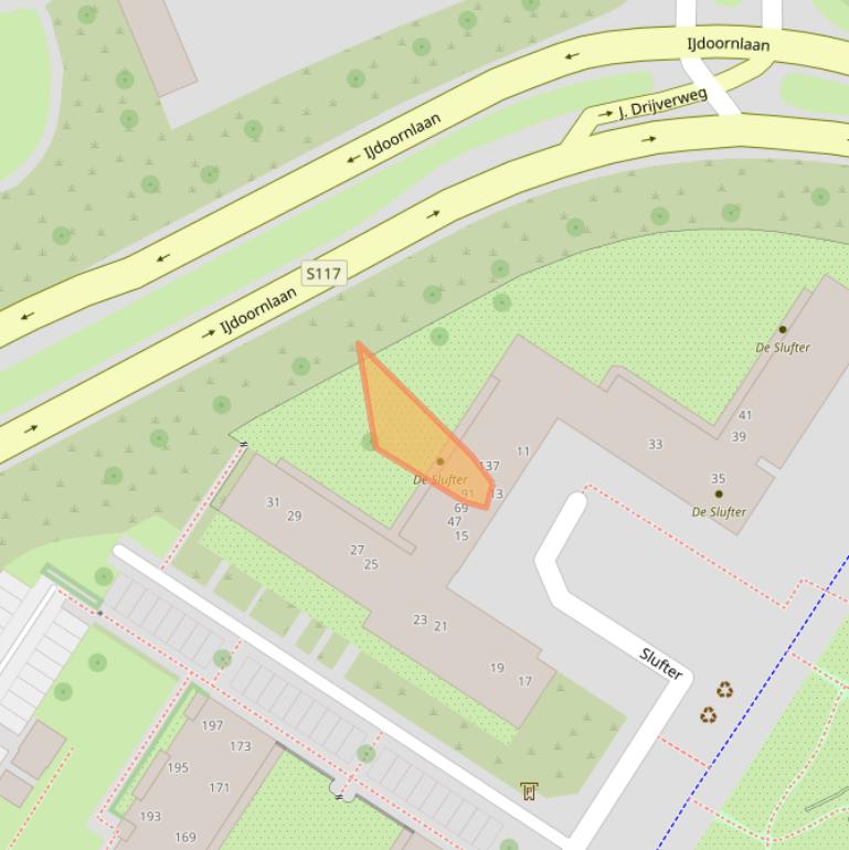 Kaart van postcodegebied 1025VX.