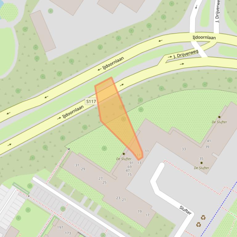 Kaart van postcodegebied 1025VZ.