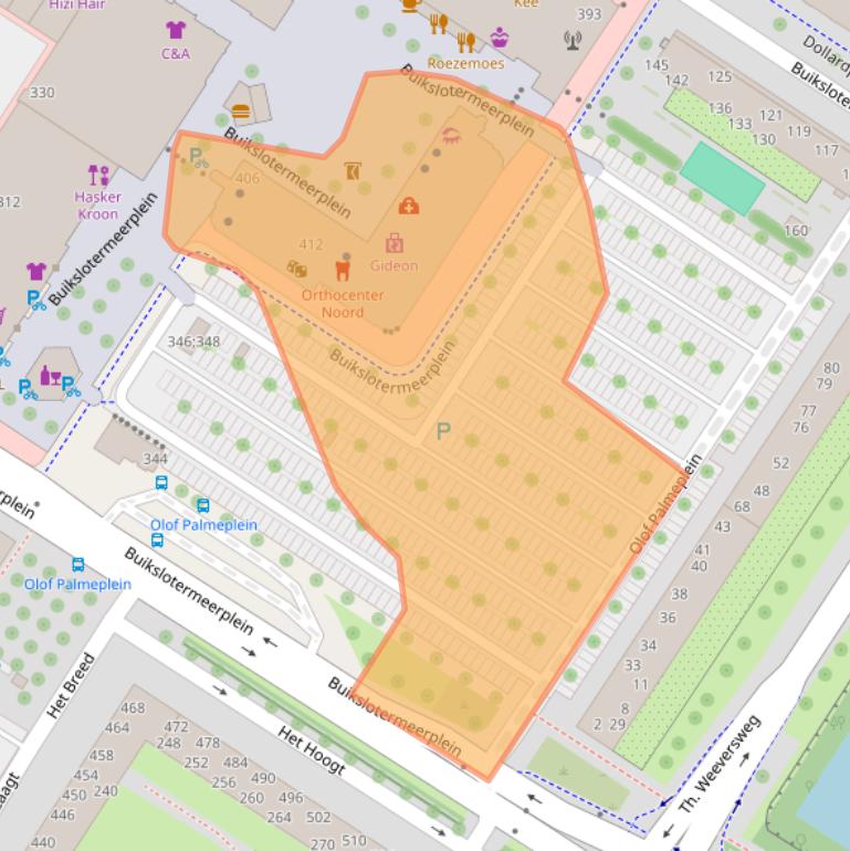 Kaart van postcodegebied 1025WP.