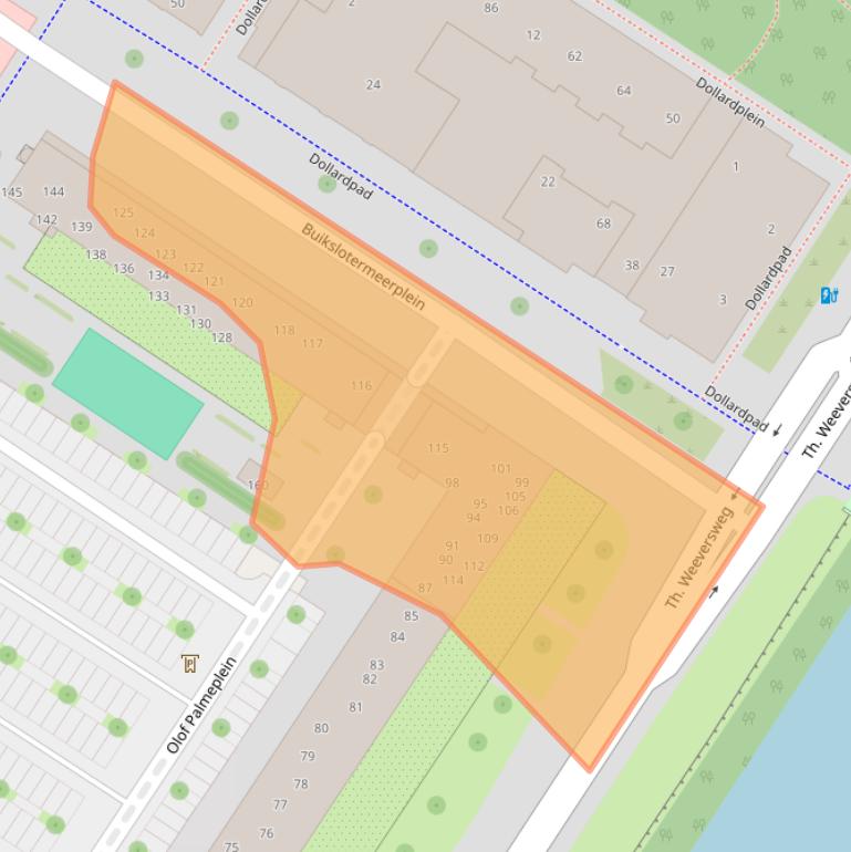 Kaart van postcodegebied 1025WV.