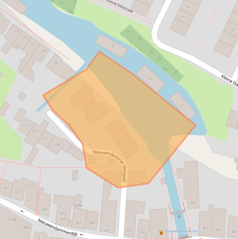Kaart van postcodegebied 1025XA.