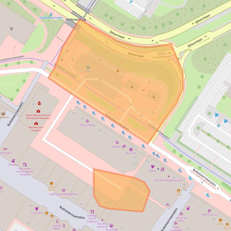 Kaart van postcodegebied 1025XD.