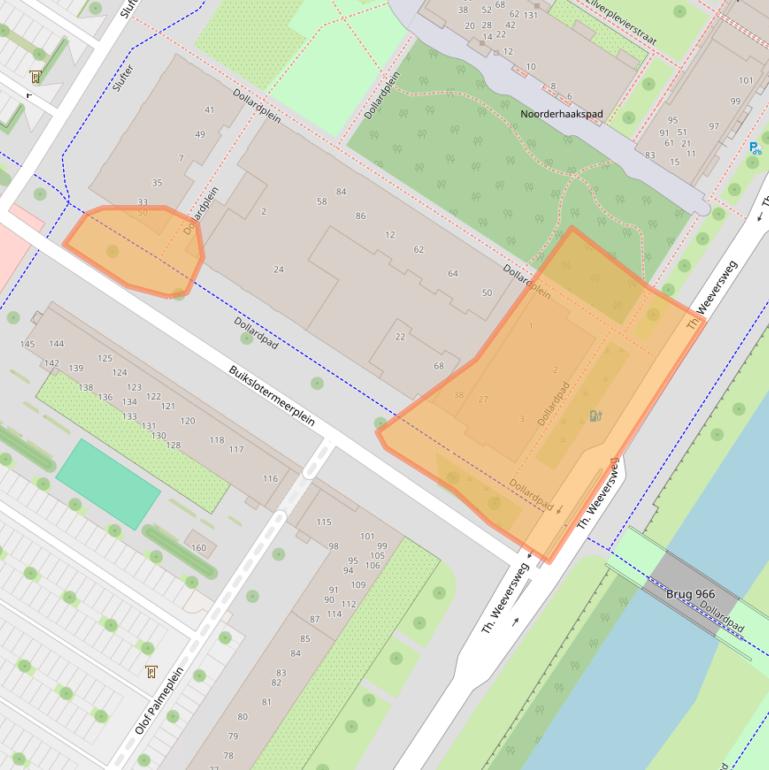 Kaart van postcodegebied 1025XG.