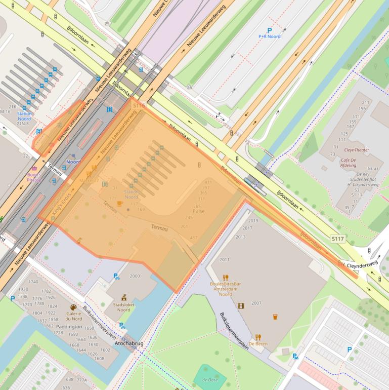 Kaart van postcodegebied 1025XM.