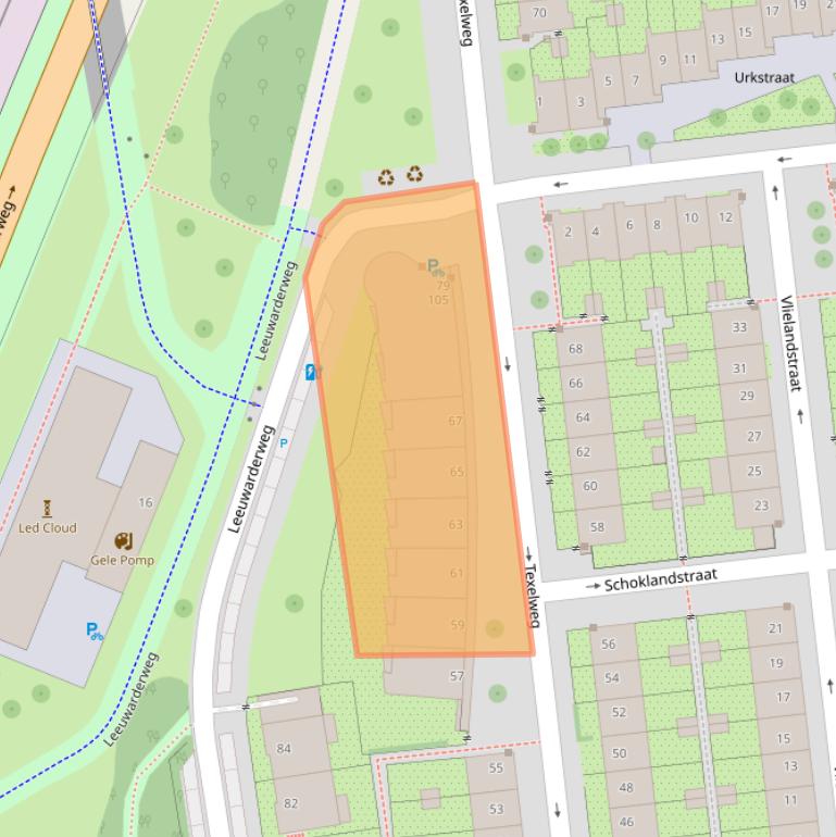 Kaart van postcodegebied 1025XW.