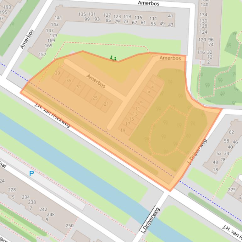 Kaart van postcodegebied 1025XX.