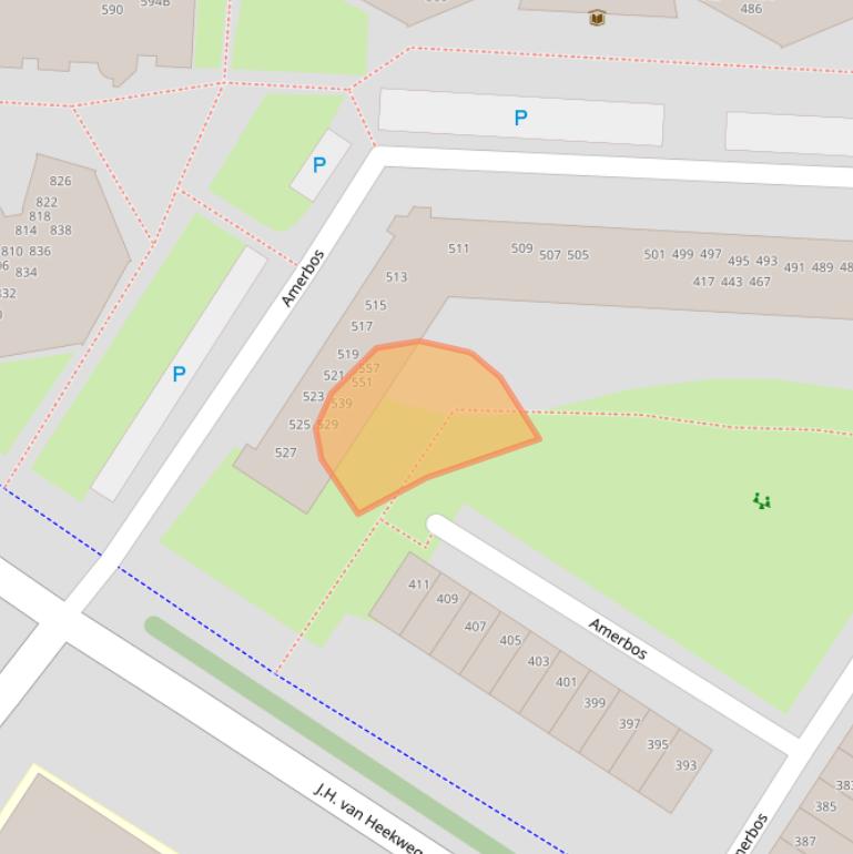 Kaart van postcodegebied 1025ZL.