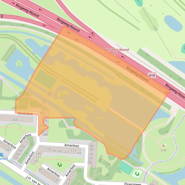 Kaart van postcodegebied 1025ZT.
