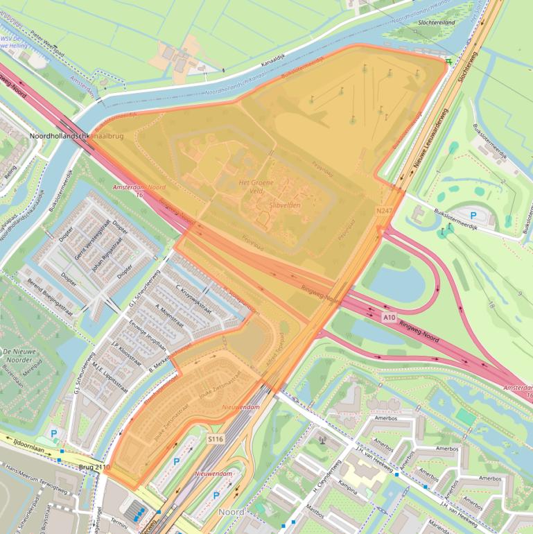 Kaart van postcodegebied 1027AB.