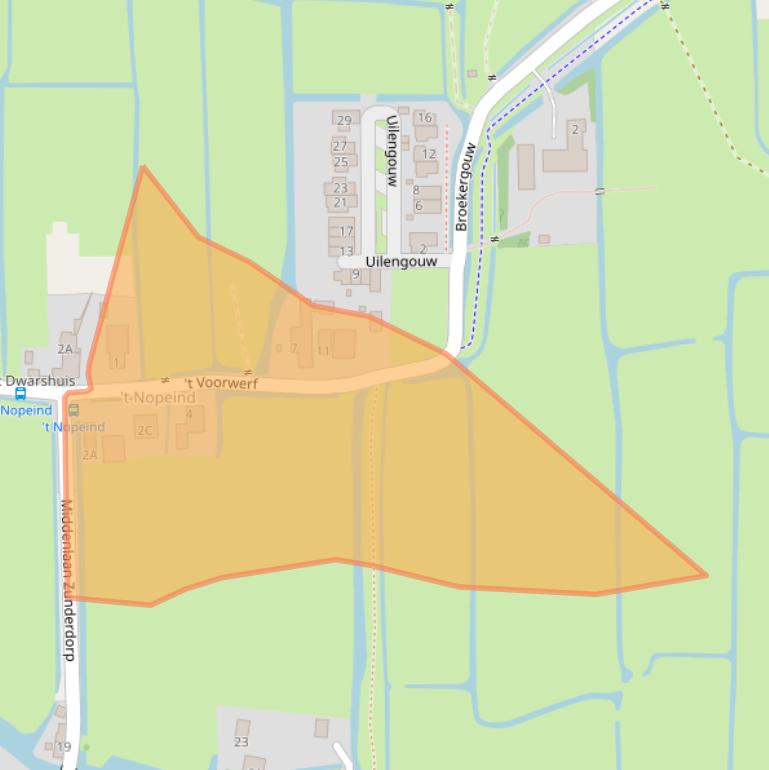 Kaart van postcodegebied 1027AG.