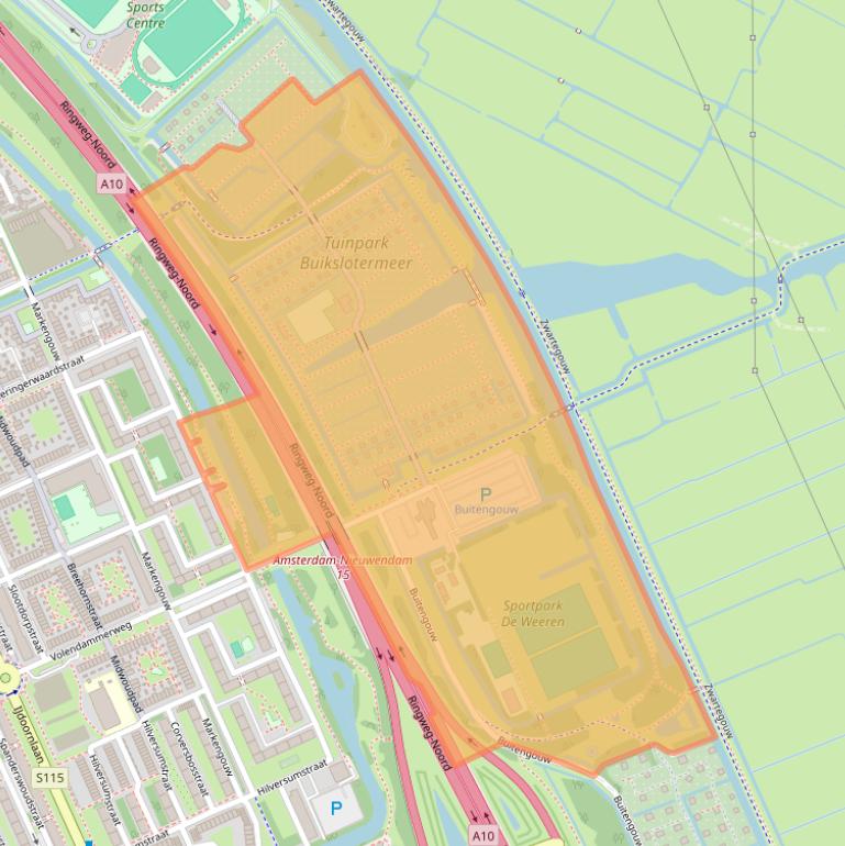 Kaart van postcodegebied 1027EA.