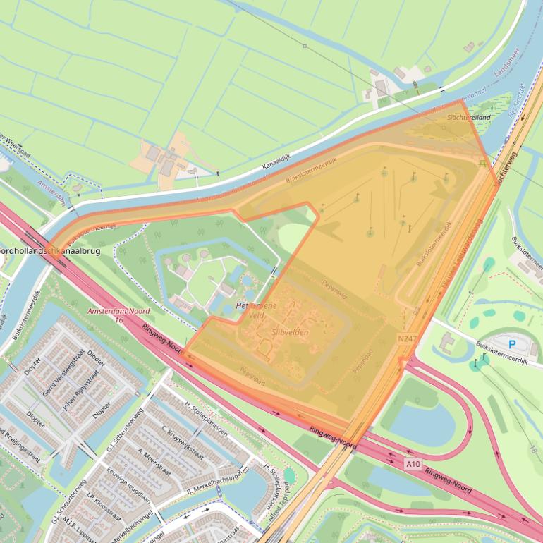 Kaart van postcodegebied 1027GE.