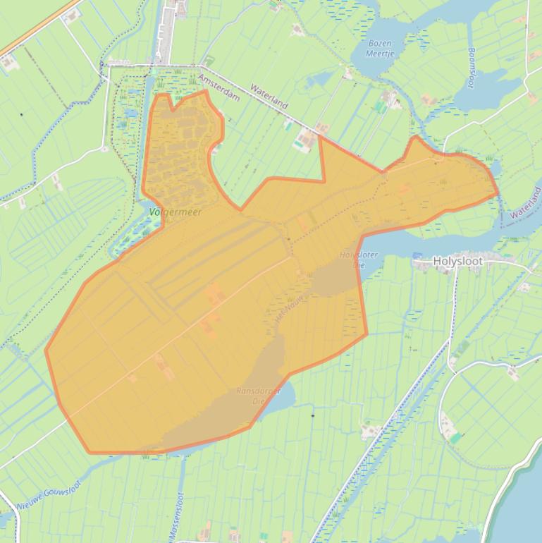 Kaart van postcodegebied 1028AZ.