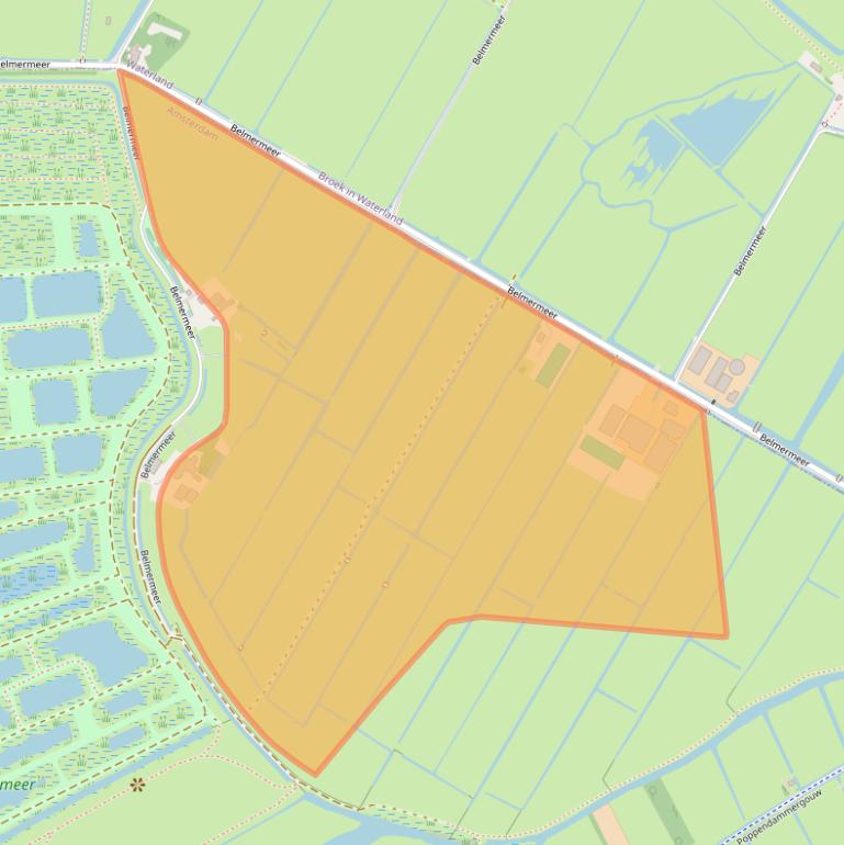 Kaart van postcodegebied 1028BA.