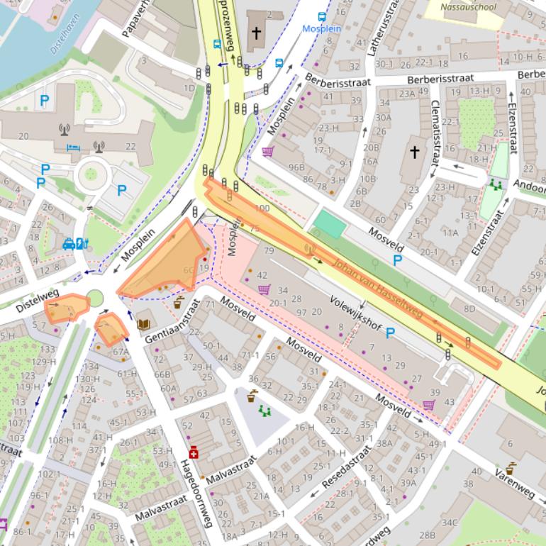 Kaart van postcodegebied 1031AA.