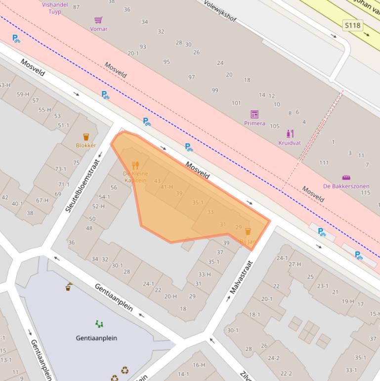 Kaart van postcodegebied 1031AC.