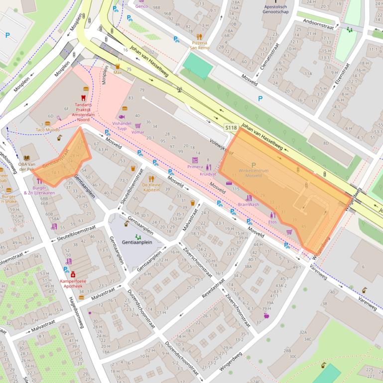 Kaart van postcodegebied 1031AG.