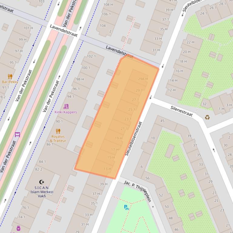 Kaart van postcodegebied 1031AJ.