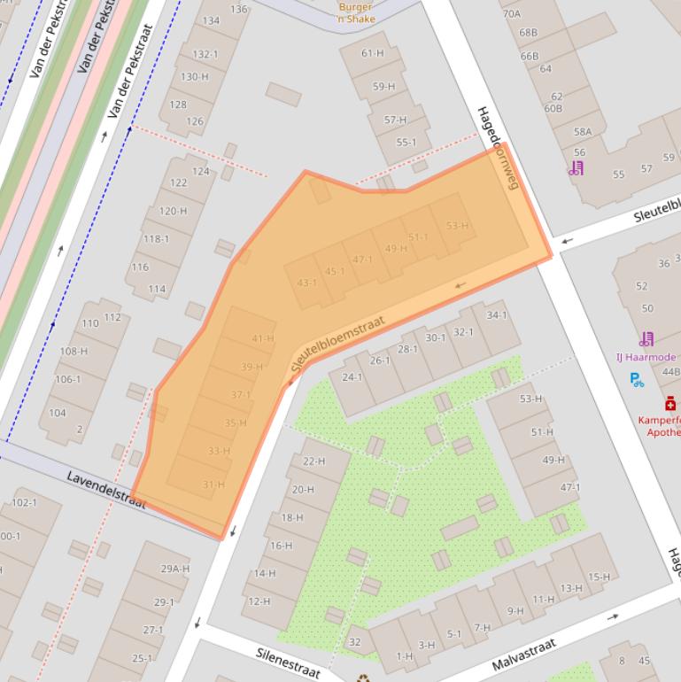 Kaart van postcodegebied 1031AK.