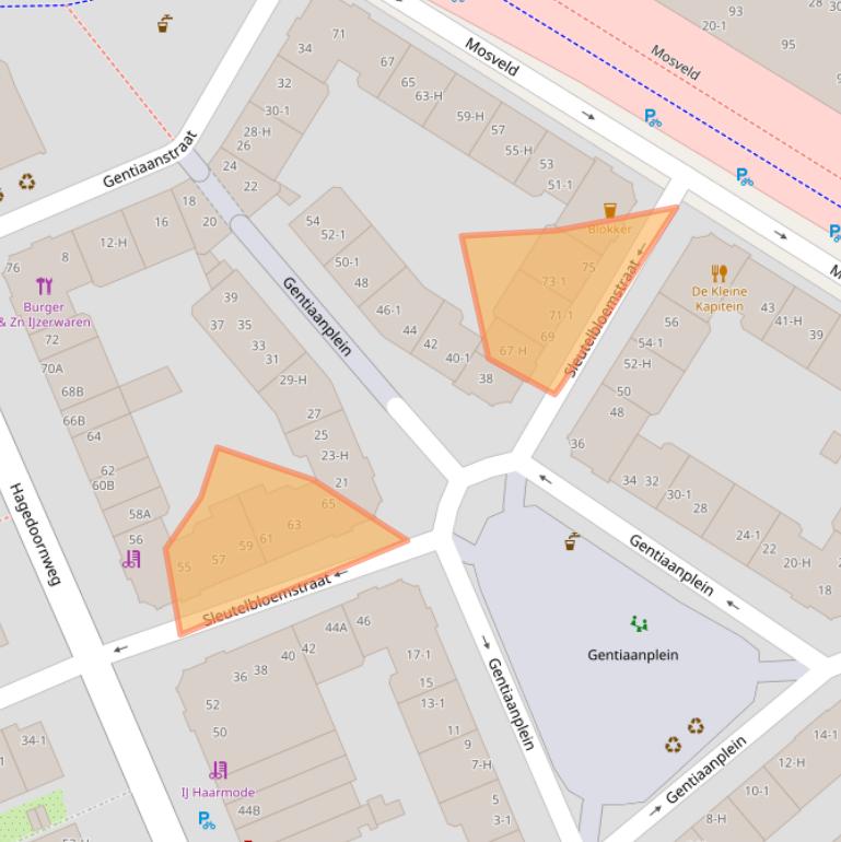 Kaart van postcodegebied 1031AL.