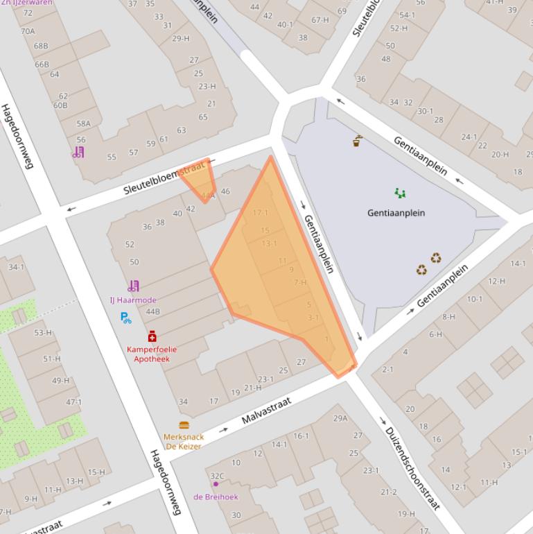 Kaart van postcodegebied 1031AR.
