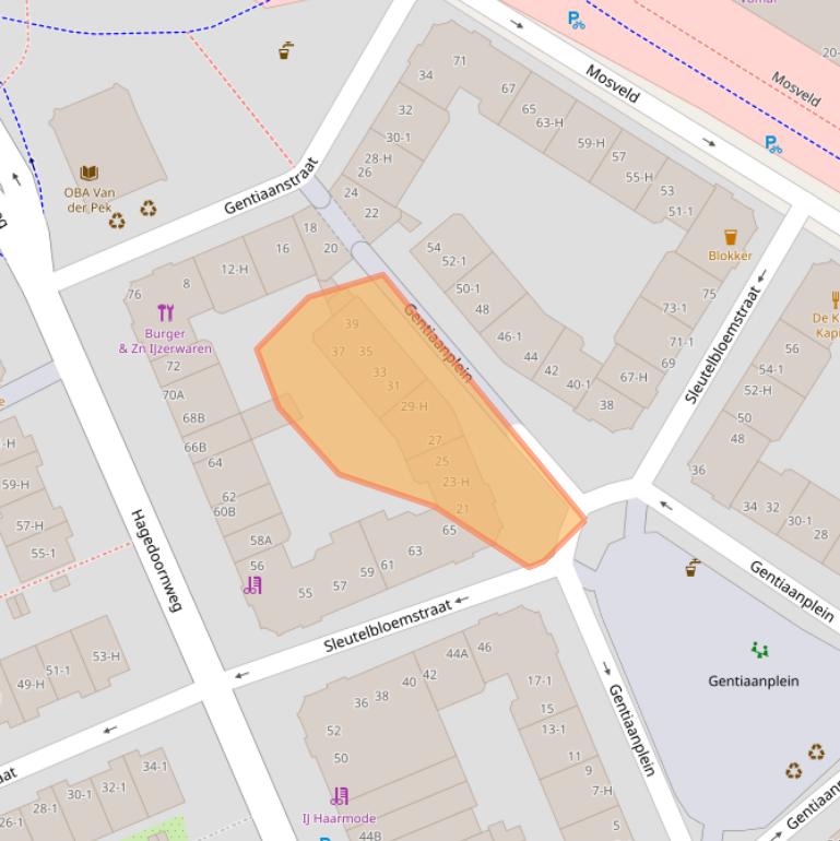 Kaart van postcodegebied 1031AS.