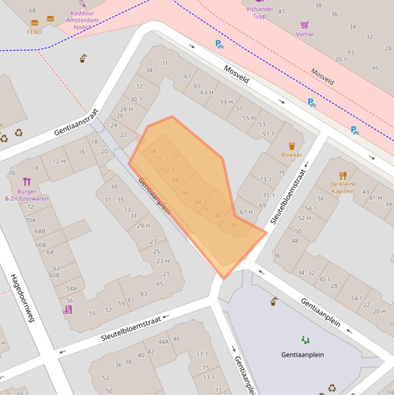 Kaart van postcodegebied 1031AW.