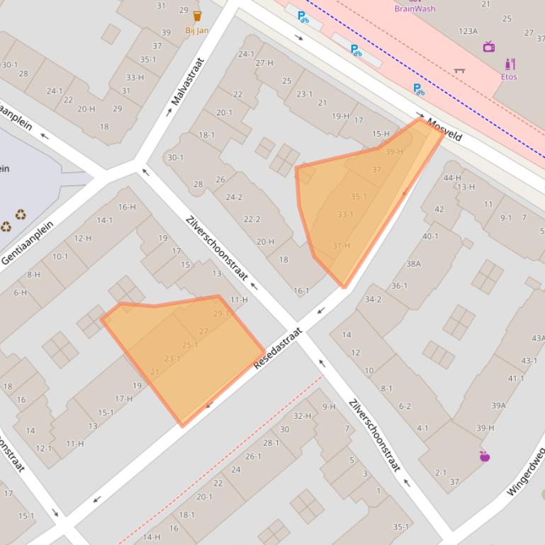Kaart van postcodegebied 1031BJ.