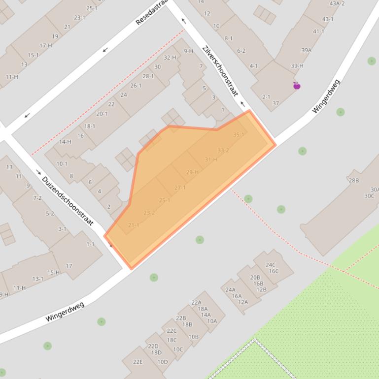 Kaart van postcodegebied 1031BX.