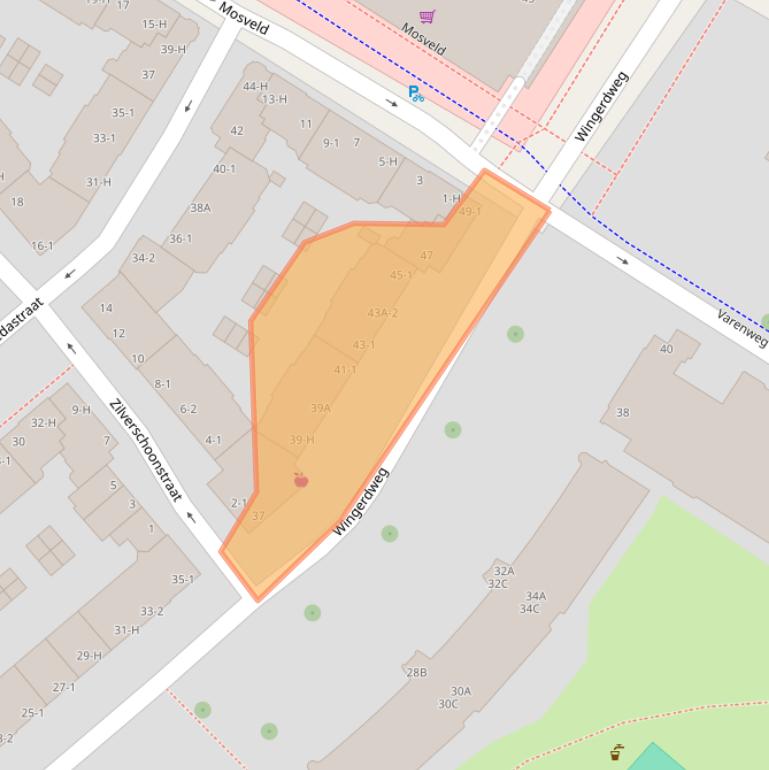 Kaart van postcodegebied 1031BZ.