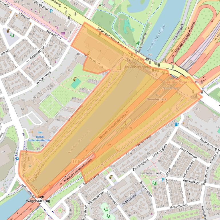 Kaart van postcodegebied 1031CB.