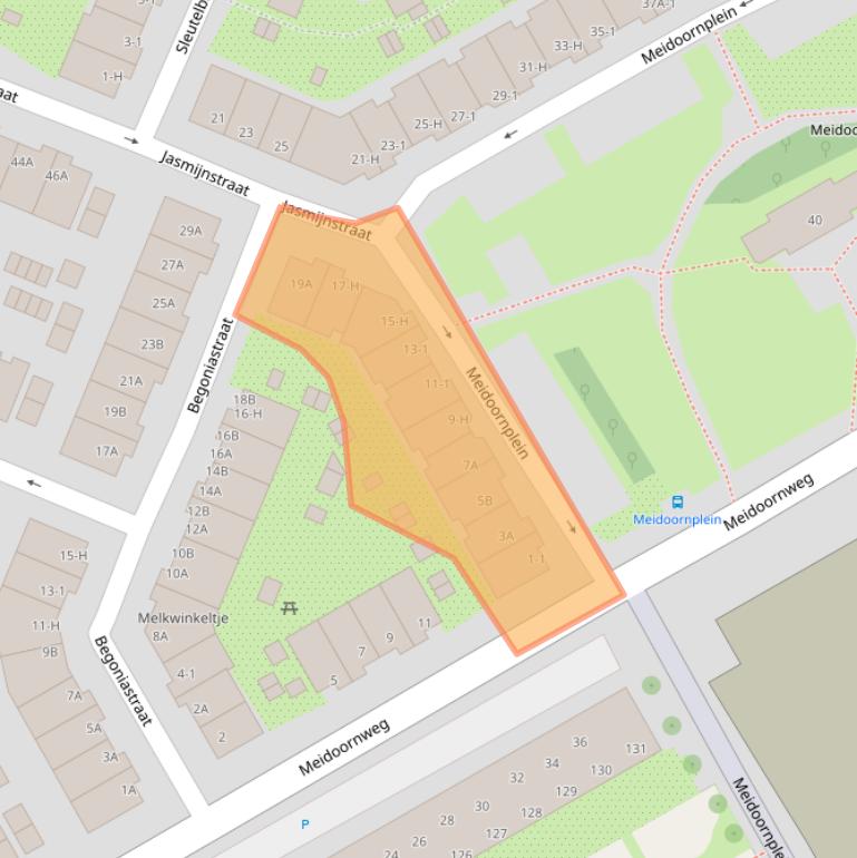 Kaart van postcodegebied 1031GA.