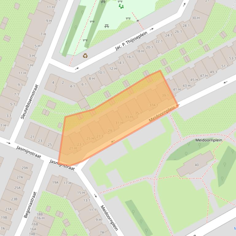 Kaart van postcodegebied 1031GB.