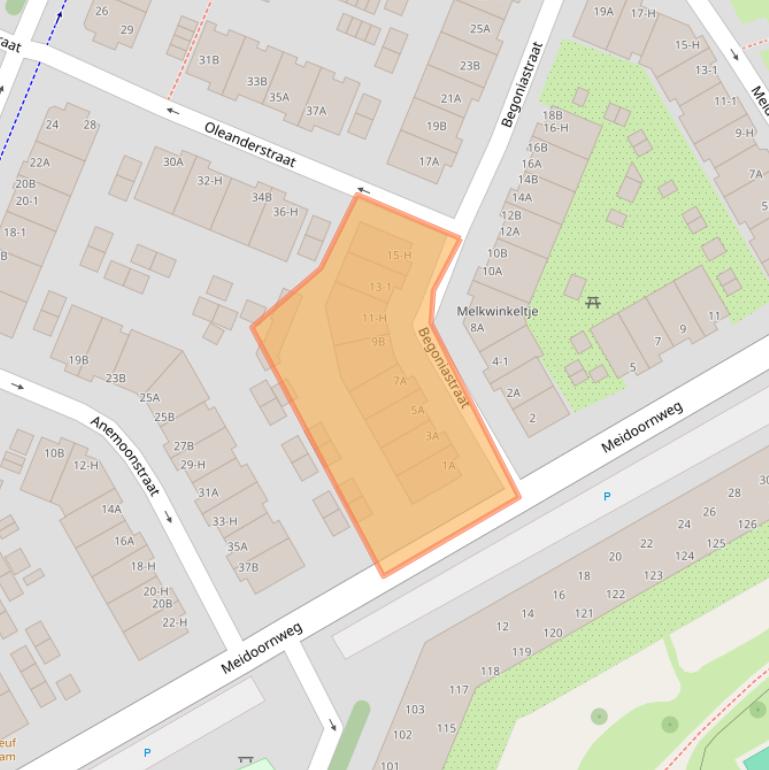 Kaart van postcodegebied 1031GK.