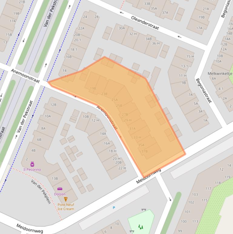 Kaart van postcodegebied 1031GV.