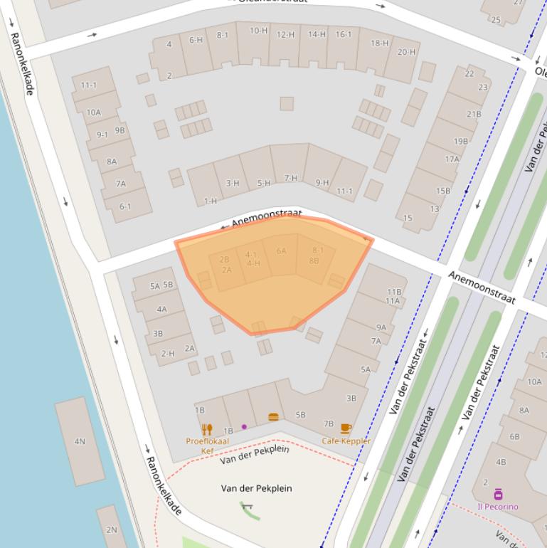 Kaart van postcodegebied 1031GW.