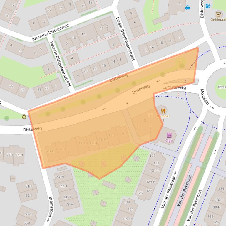 Kaart van postcodegebied 1031HA.