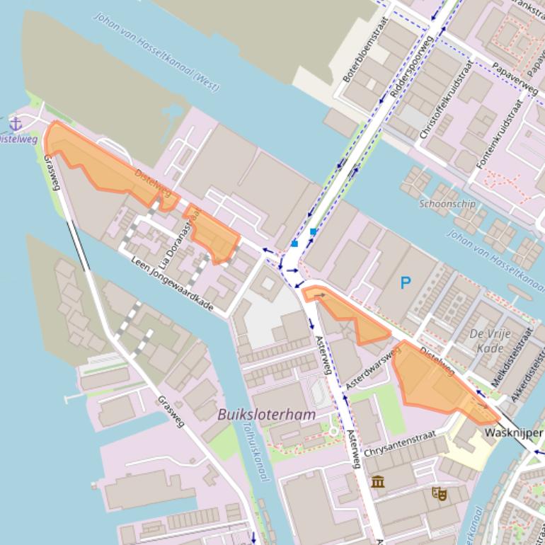 Kaart van postcodegebied 1031HD.