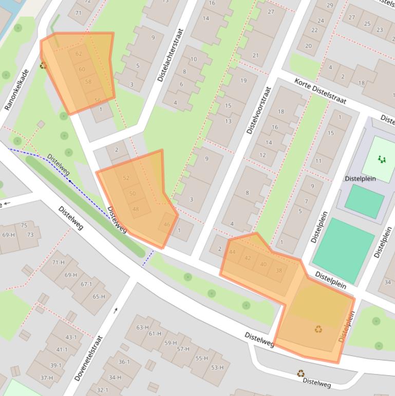 Kaart van postcodegebied 1031HG.