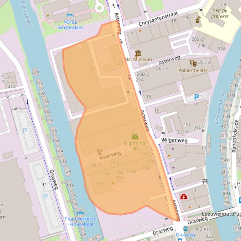 Kaart van postcodegebied 1031HL.