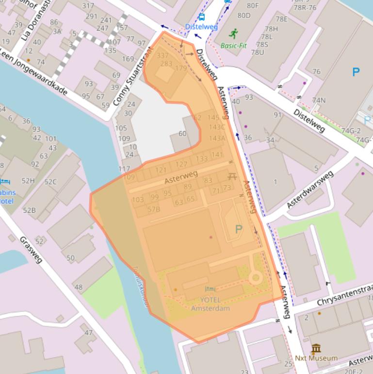 Kaart van postcodegebied 1031HM.