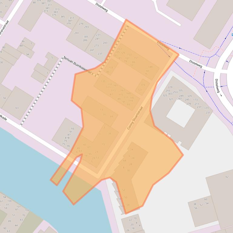 Kaart van postcodegebied 1031HZ.