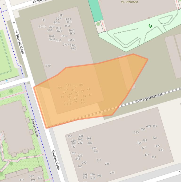 Kaart van postcodegebied 1031KH.