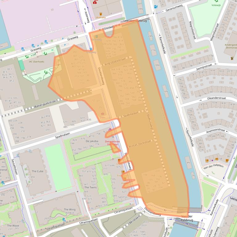 Kaart van postcodegebied 1031KN.