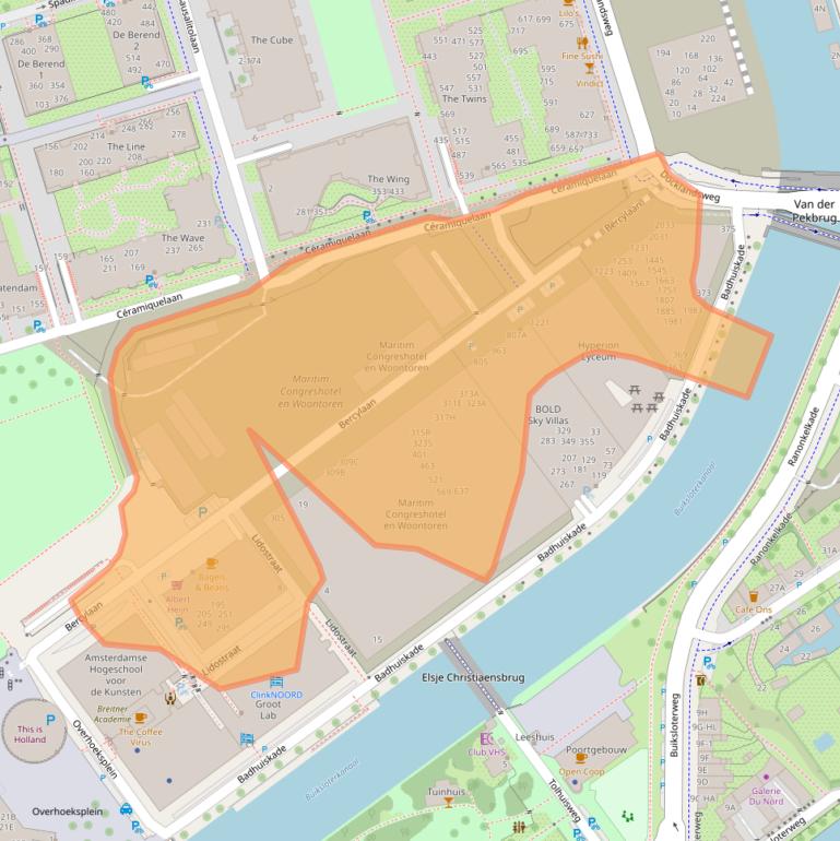 Kaart van postcodegebied 1031KP.