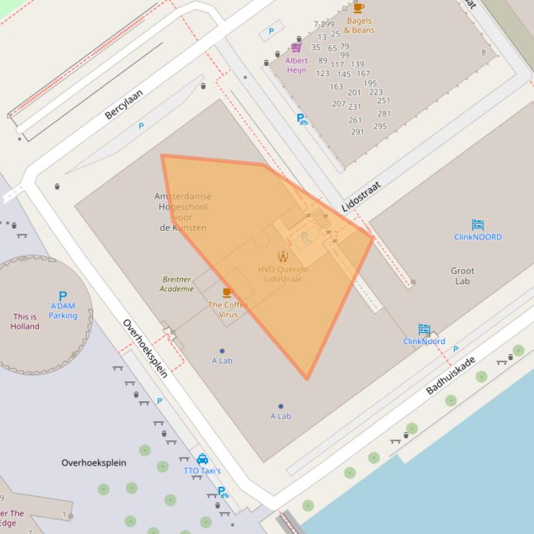 Kaart van postcodegebied 1031KR.